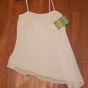 Beautiful white spaghetti strap long white cami